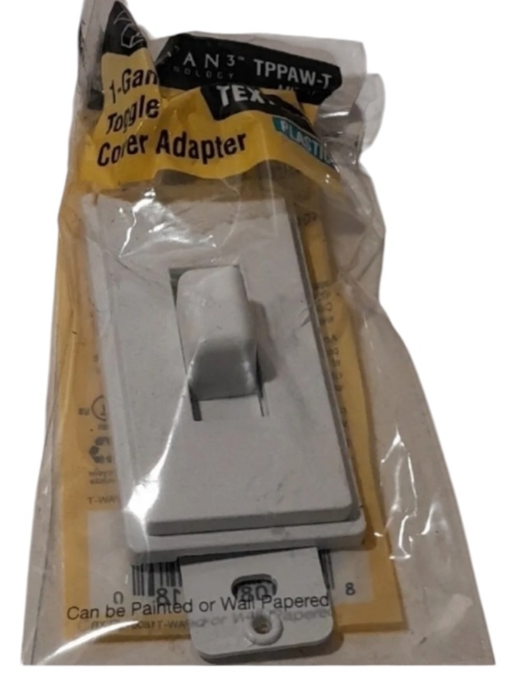 Commercial Electric 1-Gang Toggle Cover Adapter Textured TPPAW-T White